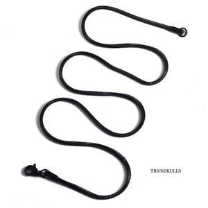 (2) Black 316 Stainless Square Snake Chains 0.9mm Wide Sizes 45mm 50mm 55mm New!
